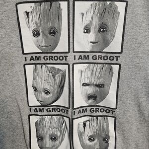 Marvel Guardiams Of The Galaxy Heather Gray Groot T-Shirt.  #1160